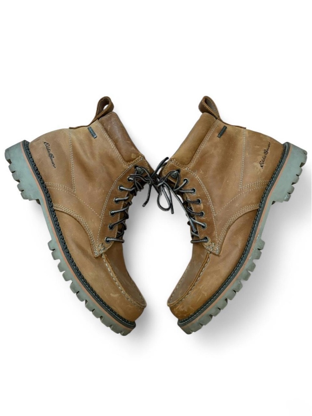 Eddie Bauer Tan Severson Moc Toe Waterproof Leather Work Boots Size 10 Outdoor